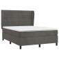 vidaXL Cama box spring con colchón terciopelo gris oscuro 140x200 cm