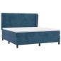 vidaXL Cama box spring con colchón terciopelo azul oscuro 160x200 cm vidaXL Cama box spring con colchón terciopelo azul oscuro 160x200 cm