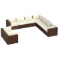 vidaXL Set muebles de jardín 9 piezas y cojines ratán sintético marrón vidaXL Set muebles de jardín 9 piezas y cojines ratán sintético marrón