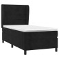 vidaXL Cama box spring con colchón terciopelo negro 100x200 cm vidaXL Cama box spring con colchón terciopelo negro 100x200 cm