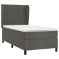 vidaXL Cama box spring con colchón terciopelo gris oscuro 90x190 cm vidaXL Cama box spring con colchón terciopelo gris oscuro 90x190 cm