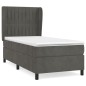 vidaXL Cama box spring con colchón terciopelo gris oscuro 90x200 cm vidaXL Cama box spring con colchón terciopelo gris oscuro 90x200 cm