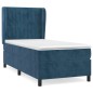 vidaXL Cama box spring con colchón terciopelo azul oscuro 100x200 cm vidaXL Cama box spring con colchón terciopelo azul oscuro 100x200 cm