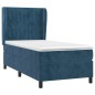 vidaXL Cama box spring con colchón terciopelo azul oscuro 100x200 cm vidaXL Cama box spring con colchón terciopelo azul oscuro 100x200 cm