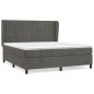 vidaXL Cama box spring con colchón terciopelo gris oscuro 180x200 cm