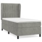 vidaXL Cama box spring con colchón terciopelo gris claro 80x200 cm