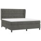 vidaXL Cama box spring con colchón terciopelo gris oscuro 160x200 cm vidaXL Cama box spring con colchón terciopelo gris oscuro 160x200 cm