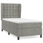 vidaXL Cama box spring con colchón terciopelo gris claro 100x200 cm vidaXL Cama box spring con colchón terciopelo gris claro 100x200 cm