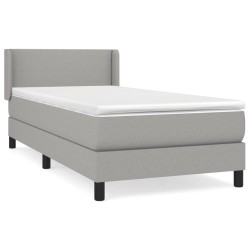 vidaXL Cama box spring con colchón tela gris claro 90x190 cm