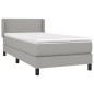vidaXL Cama box spring con colchón tela gris claro 90x190 cm vidaXL Cama box spring con colchón tela gris claro 90x190 cm