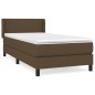 vidaXL Cama box spring con colchón tela marrón oscuro 100x200 cm vidaXL Cama box spring con colchón tela marrón oscuro 100x200 cm