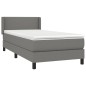 vidaXL Cama box spring con colchón tela gris oscuro 100x200 cm vidaXL Cama box spring con colchón tela gris oscuro 100x200 cm