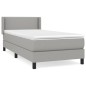 vidaXL Cama box spring con colchón tela gris claro 80x200 cm