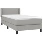 vidaXL Cama box spring con colchón tela gris claro 80x200 cm