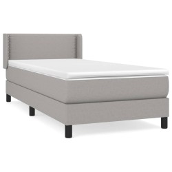 vidaXL Cama box spring con colchón tela gris claro 90x200 cm