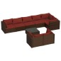 vidaXL Set muebles de jardín 9 piezas y cojines ratán sintético marrón vidaXL Set muebles de jardín 9 piezas y cojines ratán sintético marrón