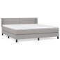 vidaXL Cama box spring con colchón tela gris claro 160x200 cm vidaXL Cama box spring con colchón tela gris claro 160x200 cm