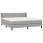 vidaXL Cama box spring con colchón tela gris claro 160x200 cm vidaXL Cama box spring con colchón tela gris claro 160x200 cm