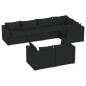 vidaXL Set de muebles de jardín y cojines 7 pzas ratán sintético negro vidaXL Set de muebles de jardín y cojines 7 pzas ratán sintético negro