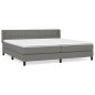 vidaXL Cama box spring con colchón tela gris oscuro 200x200 cm vidaXL Cama box spring con colchón tela gris oscuro 200x200 cm