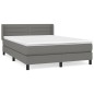 vidaXL Cama box spring con colchón tela gris oscuro 140x190 cm vidaXL Cama box spring con colchón tela gris oscuro 140x190 cm