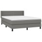 vidaXL Cama box spring con colchón tela gris oscuro 140x190 cm vidaXL Cama box spring con colchón tela gris oscuro 140x190 cm