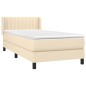 vidaXL Cama box spring con colchón tela color crema 100x200 cm vidaXL Cama box spring con colchón tela color crema 100x200 cm