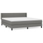 vidaXL Cama box spring con colchón tela gris oscuro 160x200 cm vidaXL Cama box spring con colchón tela gris oscuro 160x200 cm