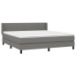 vidaXL Cama box spring con colchón tela gris oscuro 160x200 cm vidaXL Cama box spring con colchón tela gris oscuro 160x200 cm