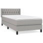 vidaXL Cama box spring con colchón tela gris claro 90x190 cm vidaXL Cama box spring con colchón tela gris claro 90x190 cm