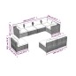 vidaXL Set de sofás de jardín 8 piezas y cojines ratán sintético gris vidaXL Set de sofás de jardín 8 piezas y cojines ratán sintético gris