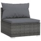 vidaXL Set de muebles de jardín 10 pzas y cojines ratán sintético gris vidaXL Set de muebles de jardín 10 pzas y cojines ratán sintético gris