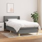 vidaXL Cama box spring con colchón tela gris oscuro 90x190 cm vidaXL Cama box spring con colchón tela gris oscuro 90x190 cm