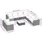 vidaXL Set de muebles de jardín 10 pzas y cojines ratán sintético gris vidaXL Set de muebles de jardín 10 pzas y cojines ratán sintético gris
