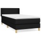 vidaXL Cama box spring con colchón tela negro 90x200 cm vidaXL Cama box spring con colchón tela negro 90x200 cm