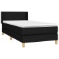 vidaXL Cama box spring con colchón tela negro 90x200 cm vidaXL Cama box spring con colchón tela negro 90x200 cm