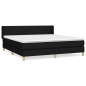 vidaXL Cama box spring con colchón tela negro 180x200 cm vidaXL Cama box spring con colchón tela negro 180x200 cm