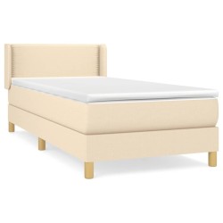 vidaXL Cama box spring con colchón tela color crema 80x200 cm