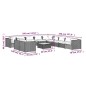 vidaXL Set muebles de jardín y cojines 12 pzas ratán sintético marrón vidaXL Set muebles de jardín y cojines 12 pzas ratán sintético marrón