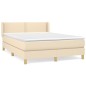 vidaXL Cama box spring con colchón tela color crema 140x190 cm vidaXL Cama box spring con colchón tela color crema 140x190 cm