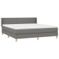 vidaXL Cama box spring con colchón tela gris oscuro 160x200 cm vidaXL Cama box spring con colchón tela gris oscuro 160x200 cm