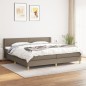 vidaXL Cama box spring con colchón tela gris taupe 200x200 cm
