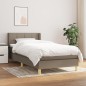 vidaXL Cama box spring con colchón tela gris taupe 90x190 cm vidaXL Cama box spring con colchón tela gris taupe 90x190 cm