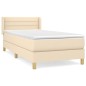 vidaXL Cama box spring con colchón tela color crema 90x190 cm vidaXL Cama box spring con colchón tela color crema 90x190 cm