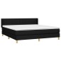 vidaXL Cama box spring con colchón tela negro 160x200 cm vidaXL Cama box spring con colchón tela negro 160x200 cm