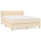 vidaXL Cama box spring con colchón tela color crema 140x190 cm vidaXL Cama box spring con colchón tela color crema 140x190 cm