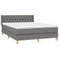 vidaXL Cama box spring con colchón tela gris oscuro 140x190 cm vidaXL Cama box spring con colchón tela gris oscuro 140x190 cm