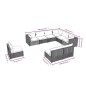 vidaXL Set de muebles de jardín 9 pzas y cojines ratán sintético gris vidaXL Set de muebles de jardín 9 pzas y cojines ratán sintético gris