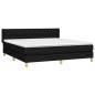 vidaXL Cama box spring con colchón tela negro 180x200 cm