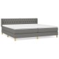 vidaXL Cama box spring con colchón tela gris oscuro 200x200 cm vidaXL Cama box spring con colchón tela gris oscuro 200x200 cm